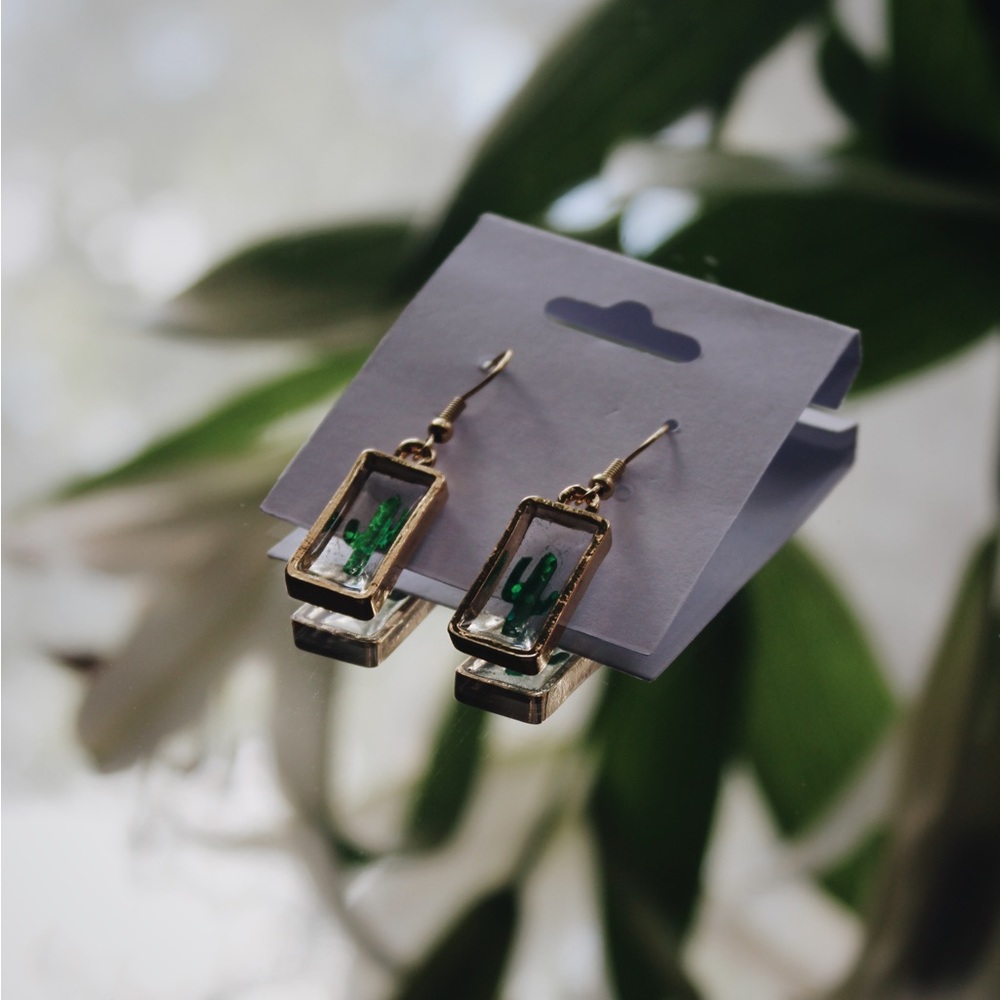 Resin Cactus Earrings